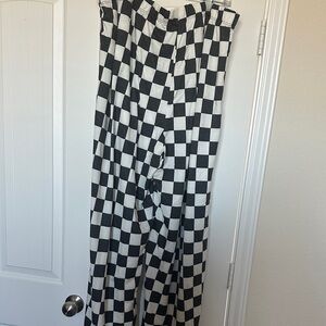 Checkered Wide Leg Pants